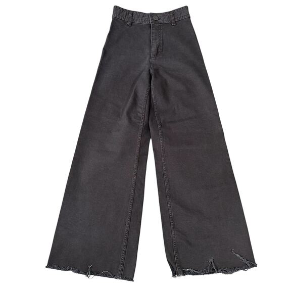 Zara Denim - Zara Women's High Waisted Black Wide Leg Jeans Size 4